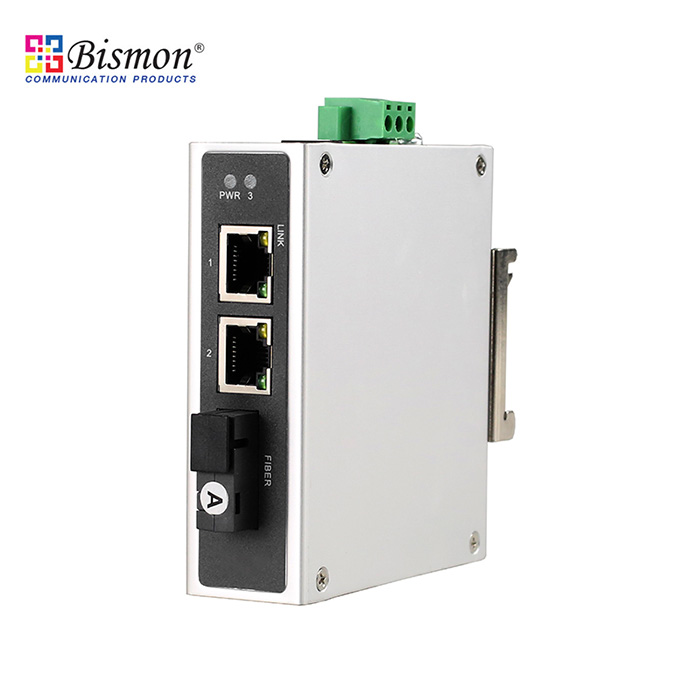 2Port PoE 10/100Base-T to 100Base-x, SC-Single-fiber(A) SM 20km Industrial switch